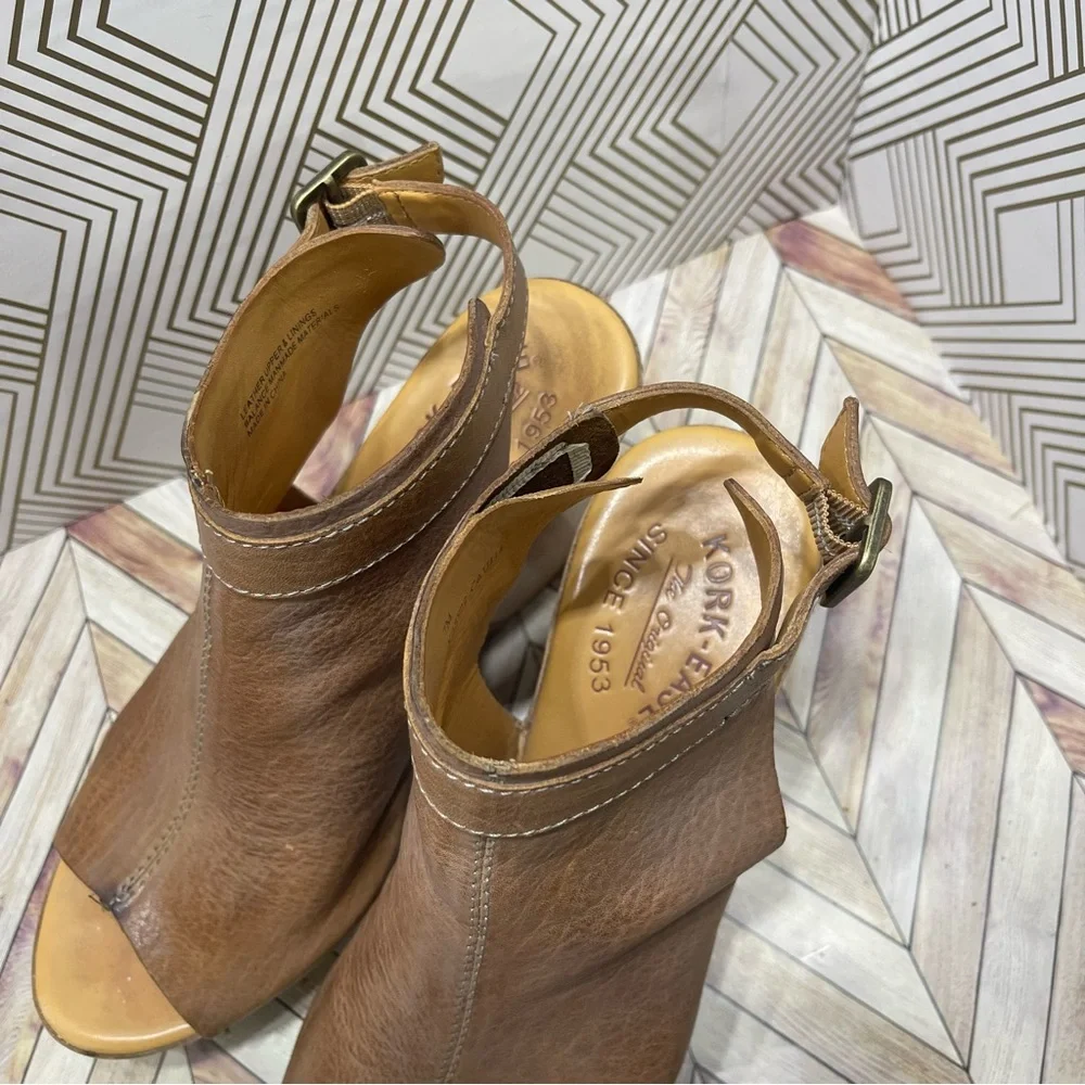 Kork Ease Nero taupe Leather Wrapped Wedge‎ 7 L1